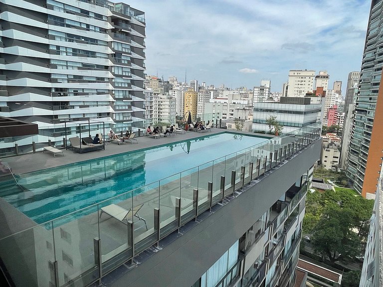 Apê Luxo c/ Ar, Academia, Piscina no Jardins