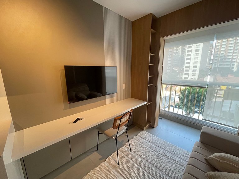 Ape 1 Dorm. p/ 5 Pessoas c/ Ar, Tv em Pinheiros