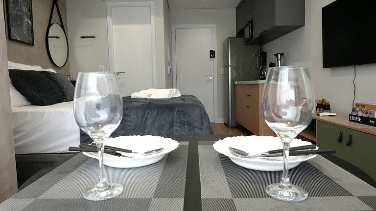 Studio Premium c/ Ar, Tv Smart no Paraiso/Paulista