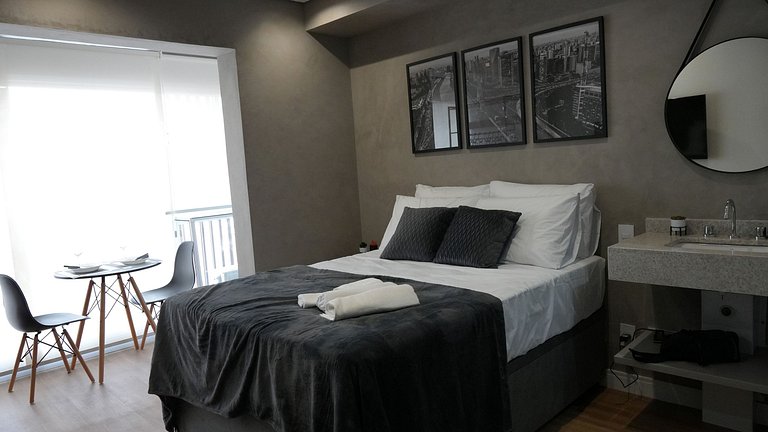 Studio Premium c/ Ar, Tv Smart no Paraiso/Paulista
