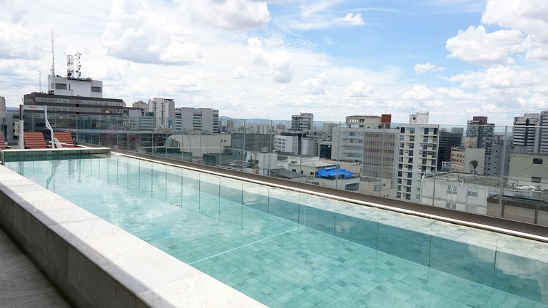 Studio Premium c/ Ar, Tv Smart no Paraiso/Paulista